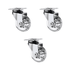Rodízios de silicone, para móveis pesados ou leves, garantindo mobilidade e segurança. com um modelo de 50mm. Nesta versão não há freios.