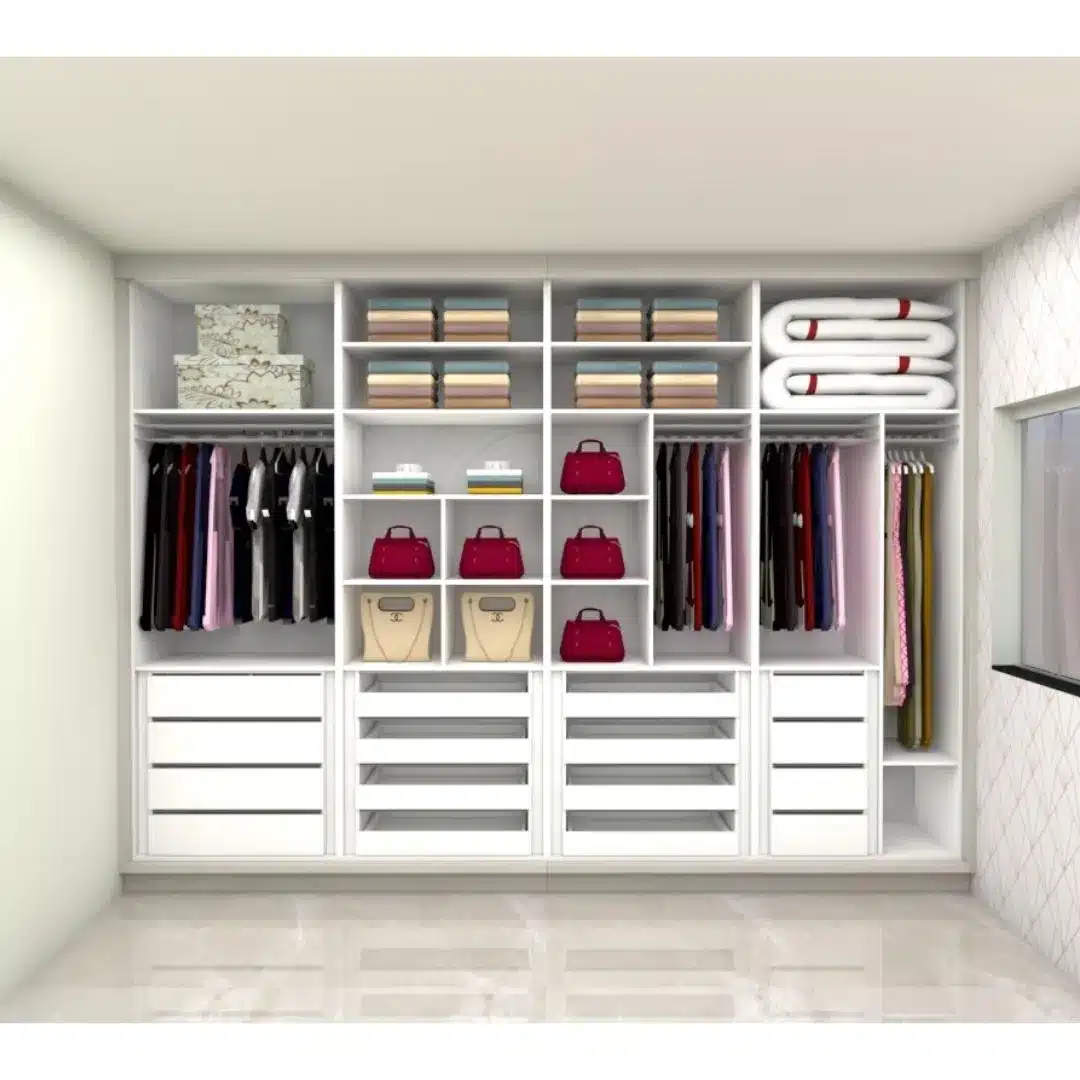 Armário Guarda-Roupa Sob medida 100% MDF com 4 Portas de Correr Âmbar