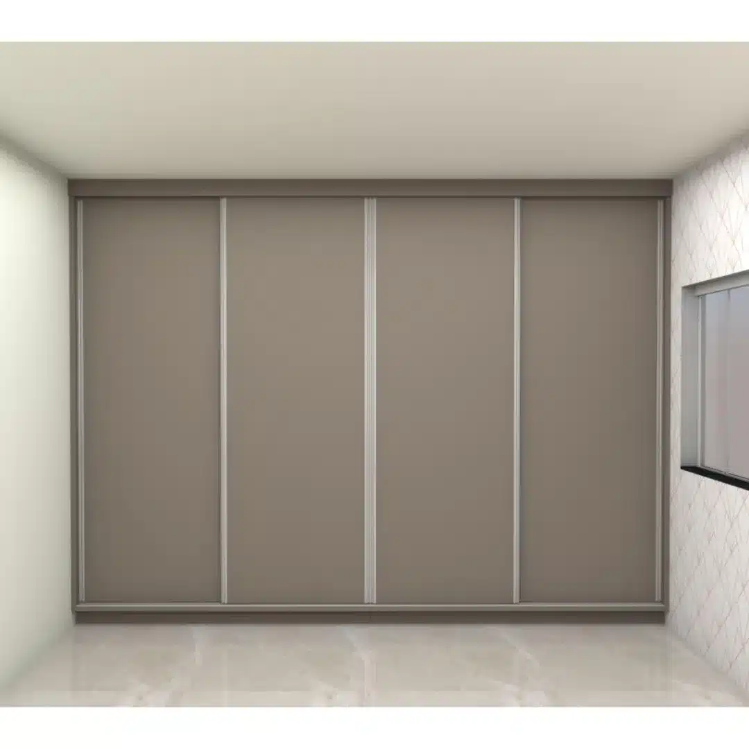 Armário Guarda-Roupa Sob medida 100% MDF com 4 Portas de Correr Hematita