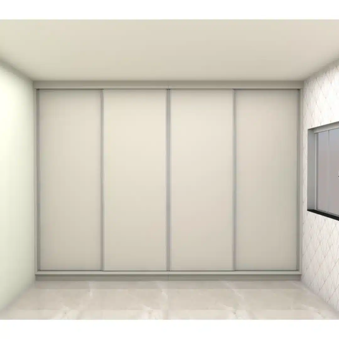 Armário Guarda-Roupa Sob medida 100% MDF com 4 Portas de Correr Jaspe